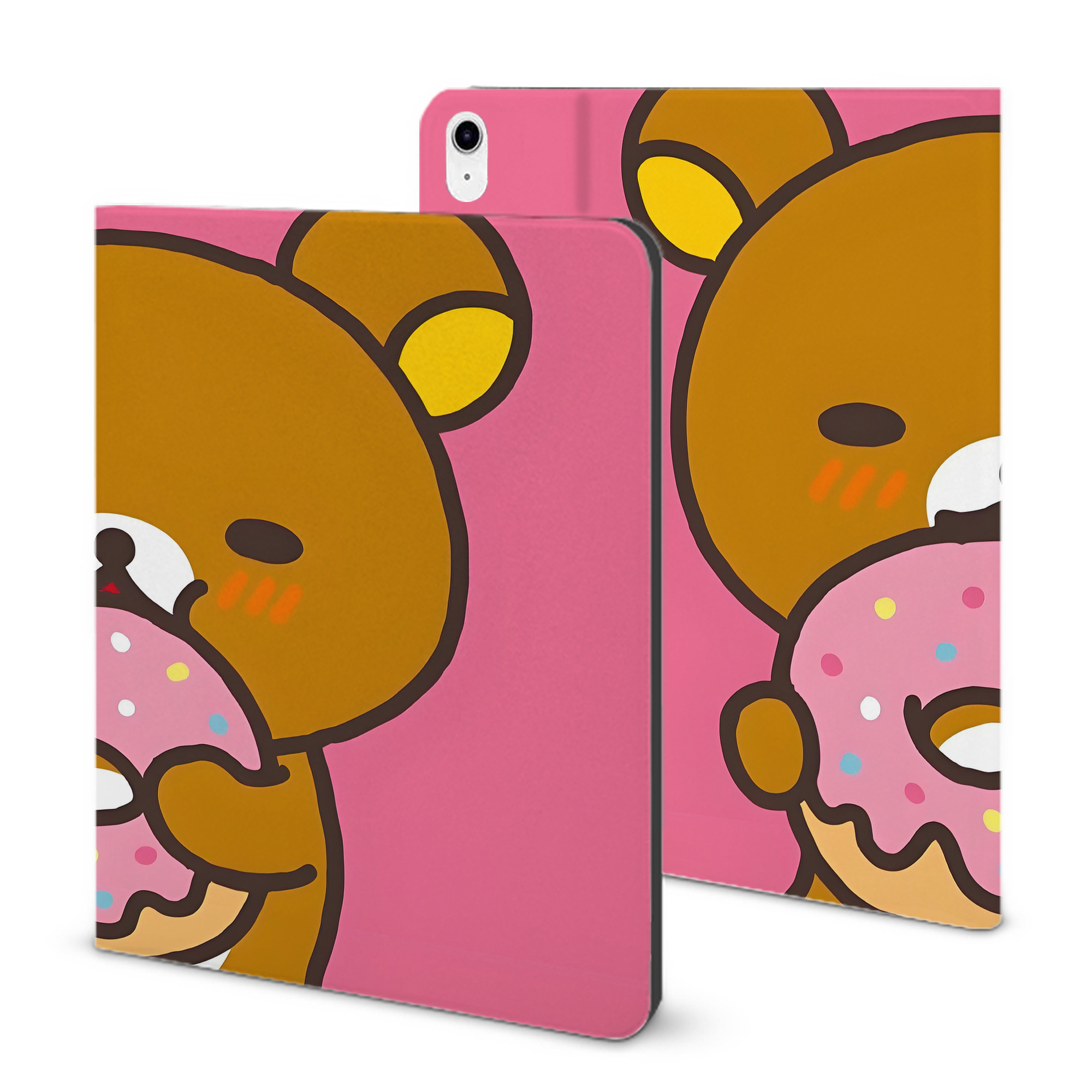 （画像用） リラックマ リラックマ キイロイトリ Rilakkuma Korilakkuma Kiiroitori IPad ケース ブック型 PUレザー TPU 耐衝撃 軽量 薄型 ペン収納なし 全面保護 IPad 各モデル対応